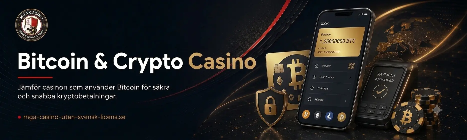 Bitcoin & Crypto Casino betalningsmetod för casinon utan svensk licens
